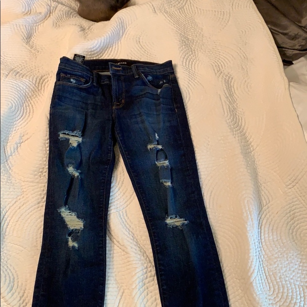 JBrand Dark Wash Ripped Skinny Jeans